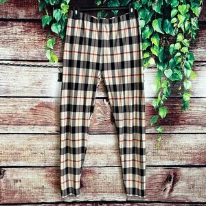 Nova Check Designer Inspired Leggings Full Length One Size M L XL Plaid Striped